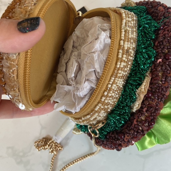 New Trending Hard to Find Burger Beaded Bag Purse Crossbody Made in INDIA Viral - Picture 4 of 5